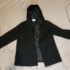 White Stag‎ Black Coat with Hood 1X